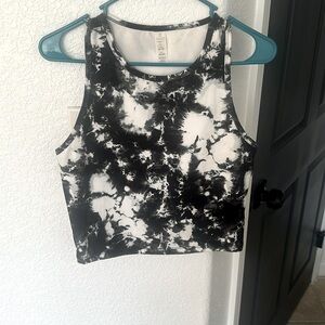 Black and white tie dye workout tank